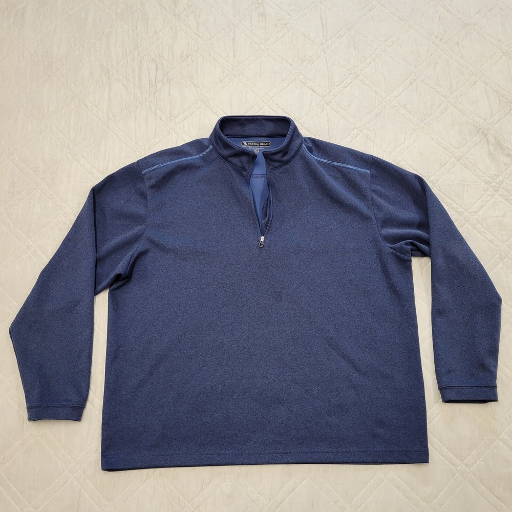 Pebble Beach Men's Dry-Luxe Performance 1/4 Zip Long-Sleeve Blue men's XL